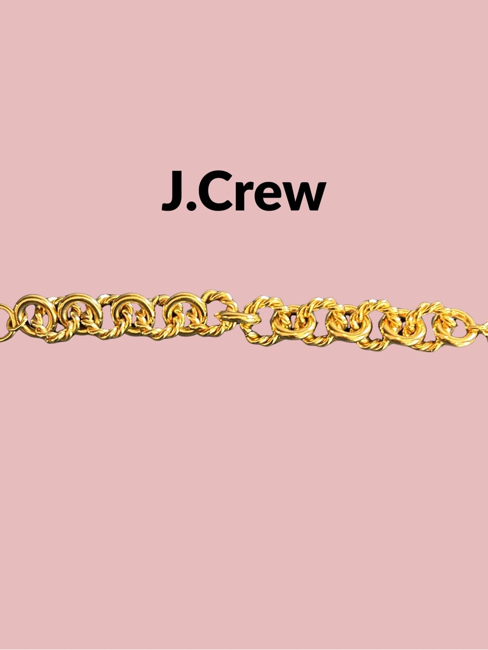 J. Crew Gold Twisted Link Bracelet 7” Rope Lobster Clasp